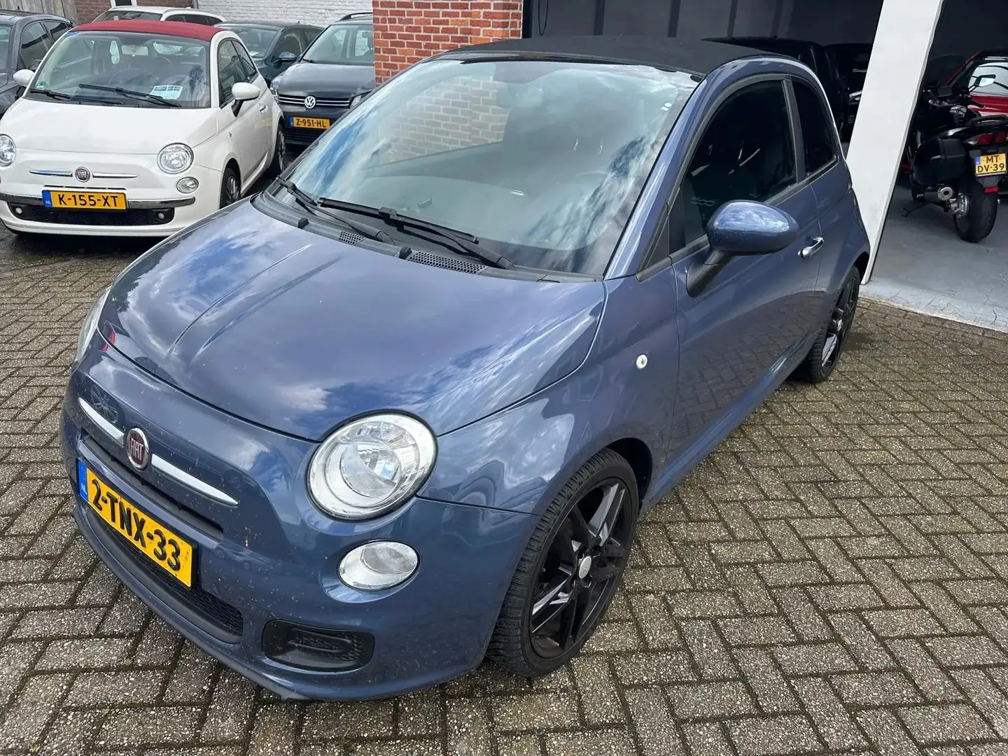 Fiat 500C 0.9 TwinAir Turbo 500S CABRIOLET-AIRCO-PDC Blauw - 2