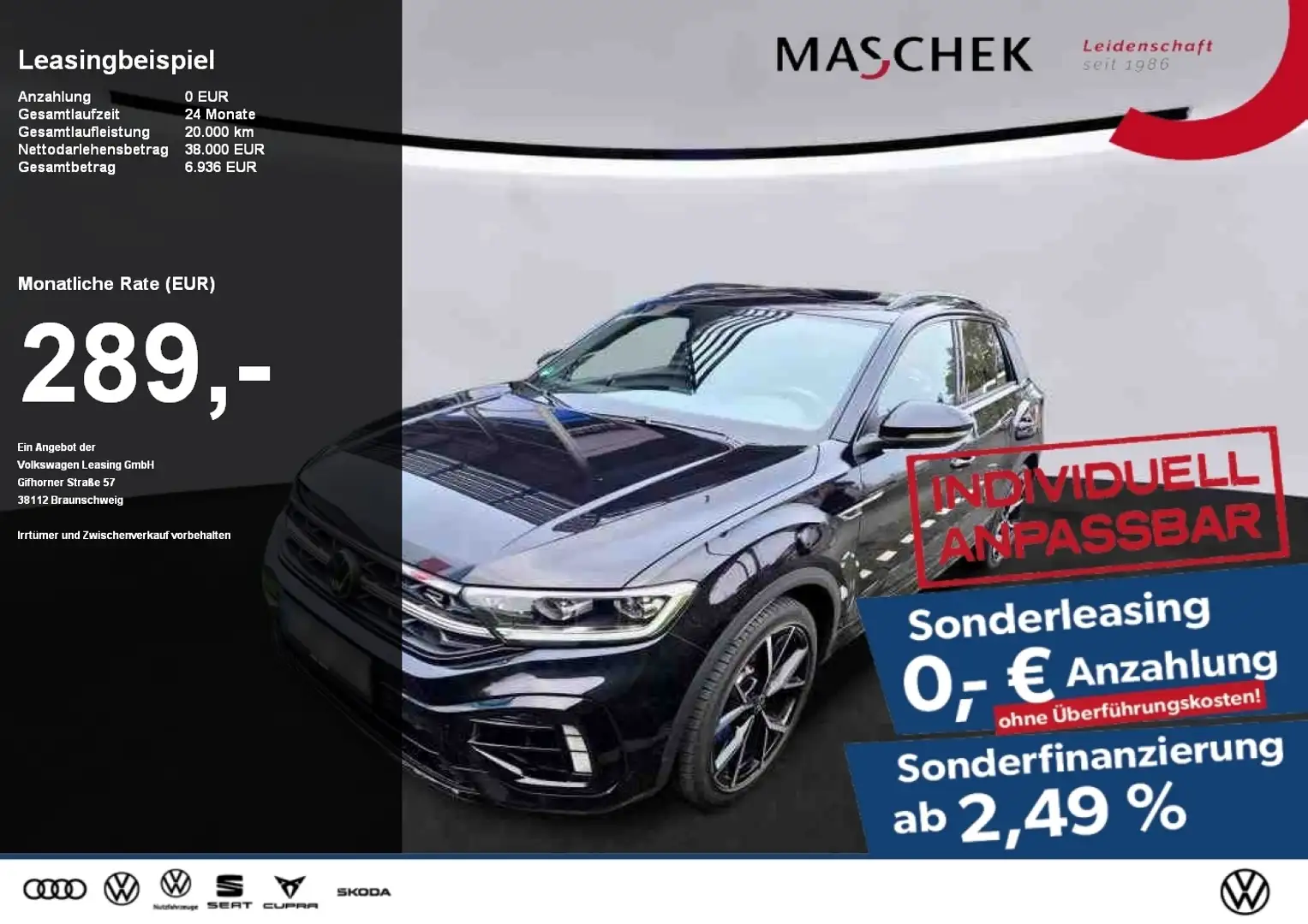 Volkswagen T-Roc R *Sonderlasing* *AKRAPOVIC* Pano DCC Schwarz - 1