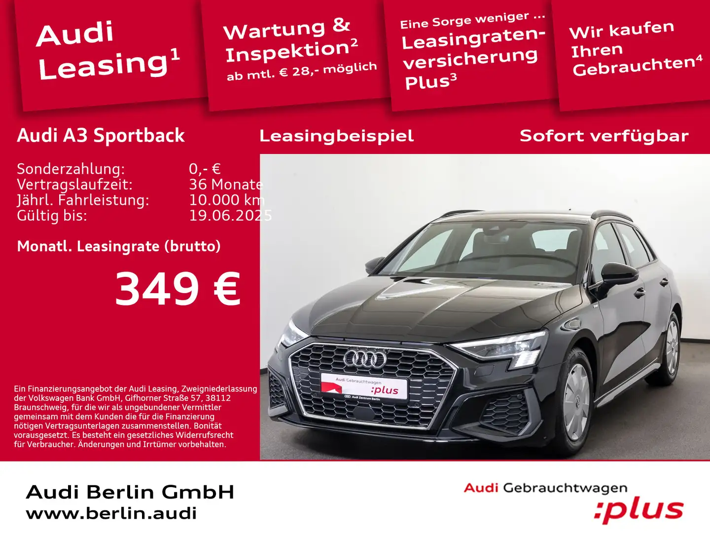 Audi A3 S line 35 TDI S tr. AHK RFK PDC Schwarz - 1