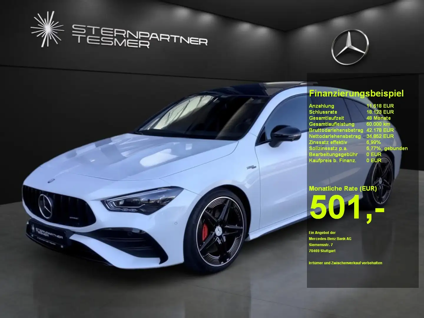 Mercedes-Benz CLA 35 AMG Shooting Brake AMG CLA 35 4M SB 4M Pano Weiß - 1