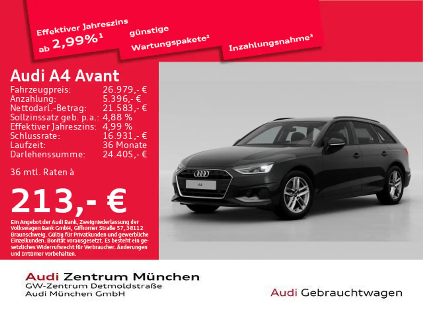 Audi A4 35 TFSI S tronic Navi+/PDC+/SitzHzg Schwarz - 1