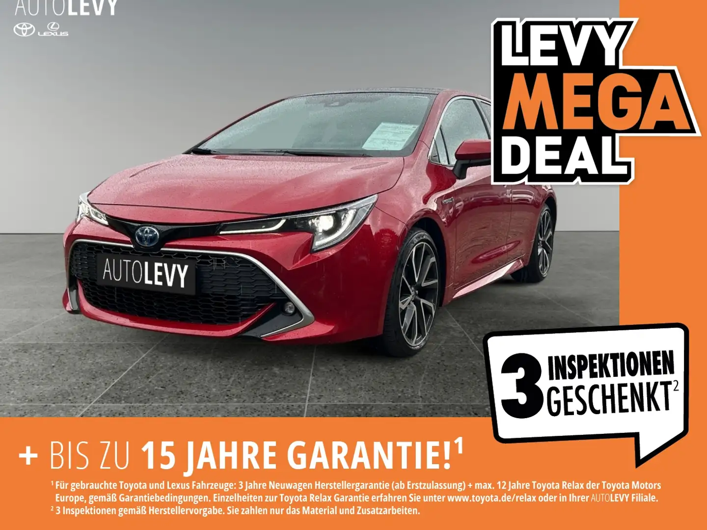 Toyota Corolla 5-TÜRER. 2.0-L-HYBRID +SHZ+8-FACH BEREIFT Červená - 1