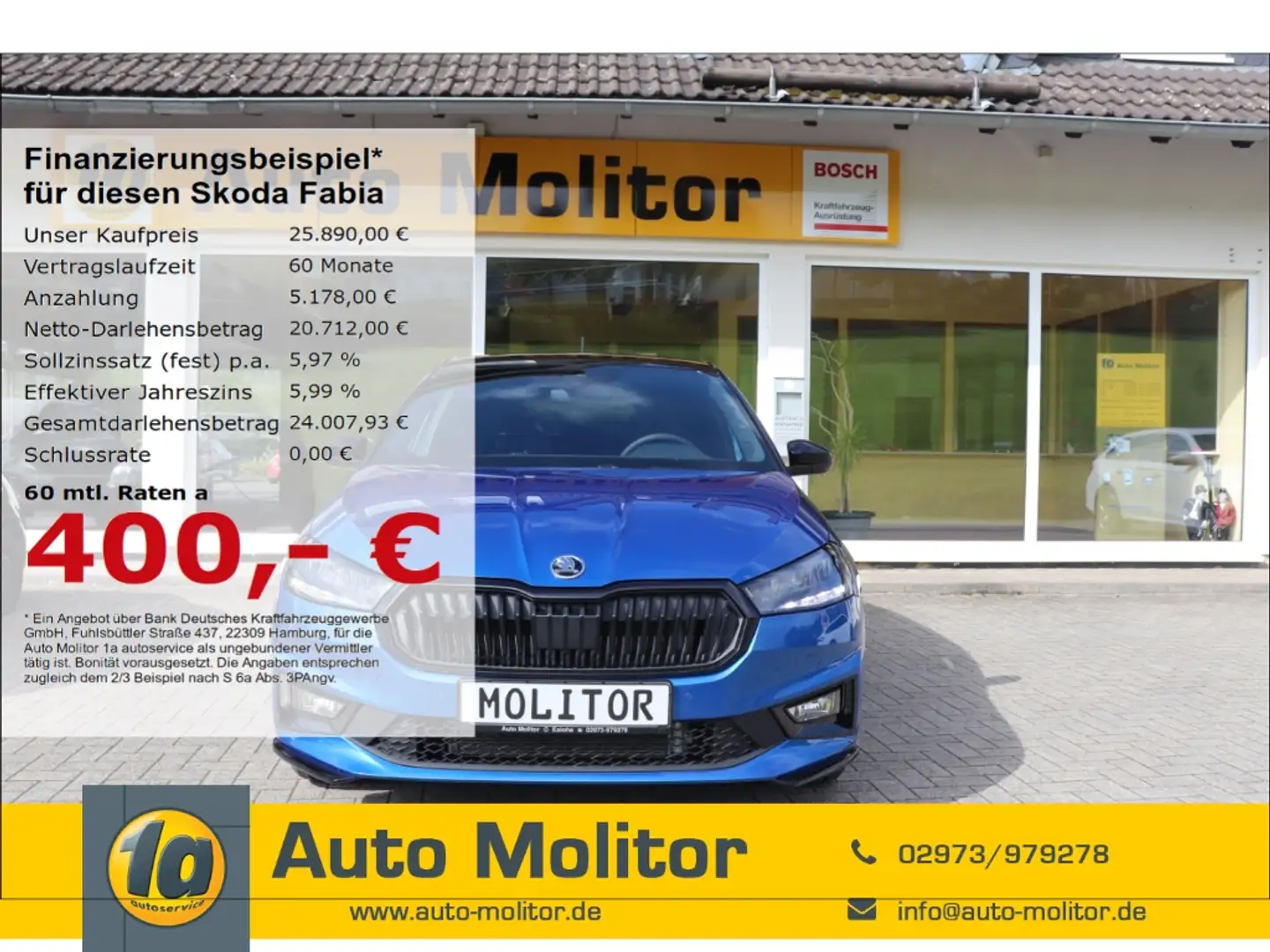 Skoda Fabia Monte Carlo 1.5 TSI LED Apple CarPlay Android Auto Blau - 1