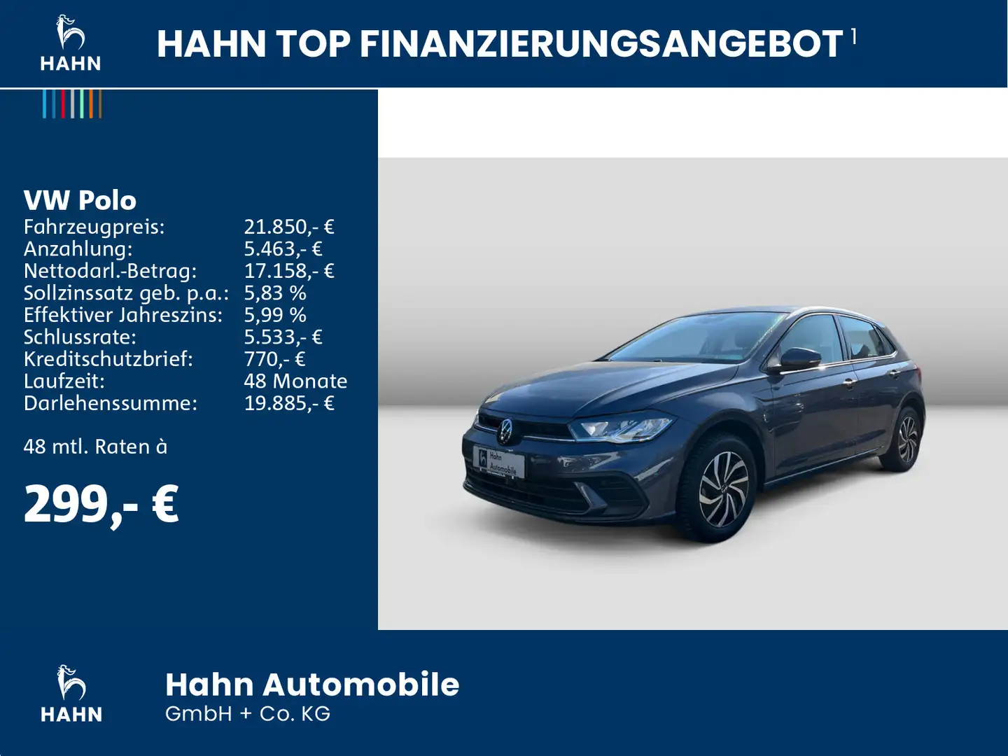 Volkswagen Polo 1.0TSI Life ACC AppConnect LED PDC Climatr. Grau - 2