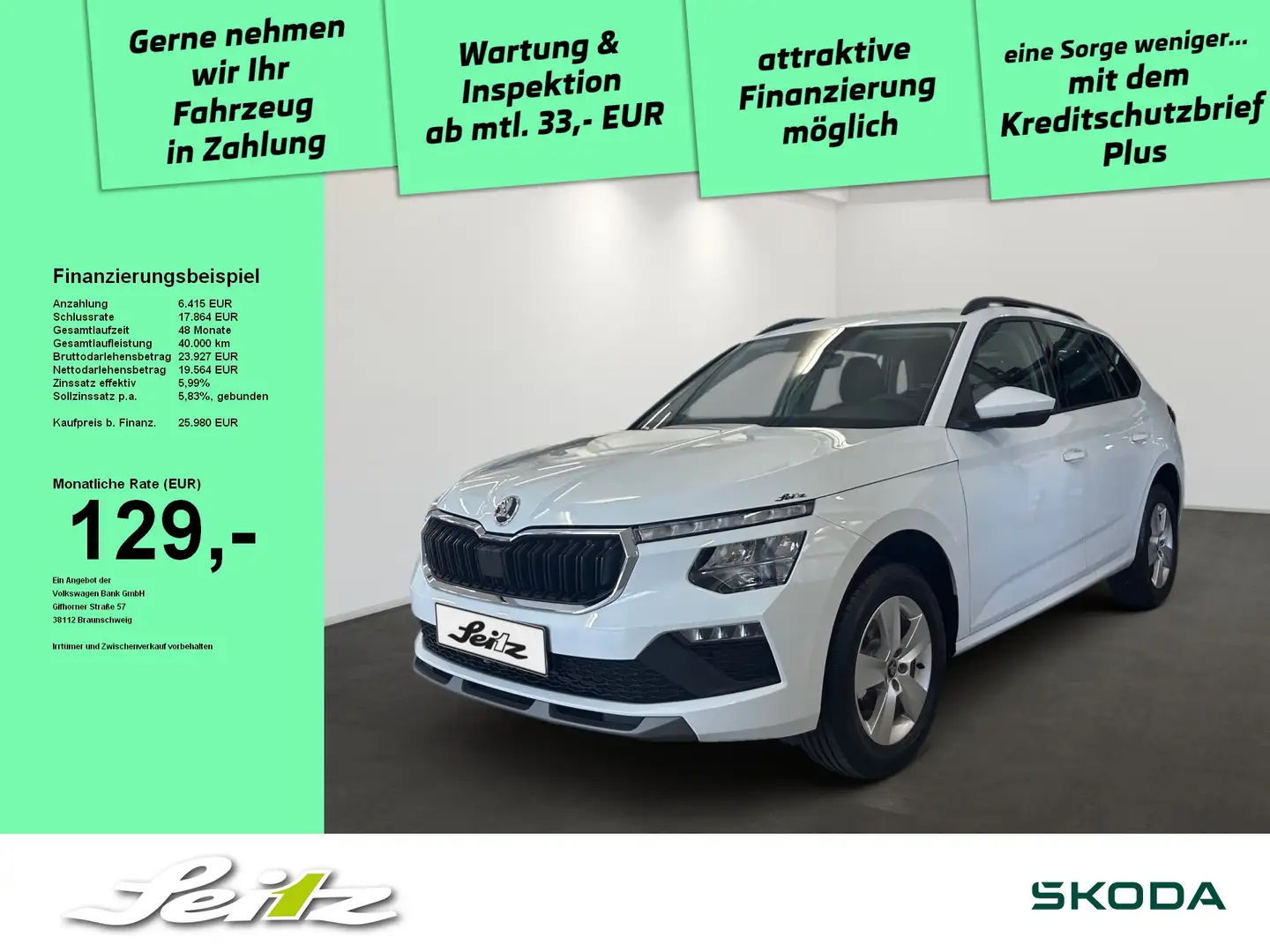Skoda Kamiq 1.0 TSI Selection *LED*KAMERA*SITZH* Weiß - 1
