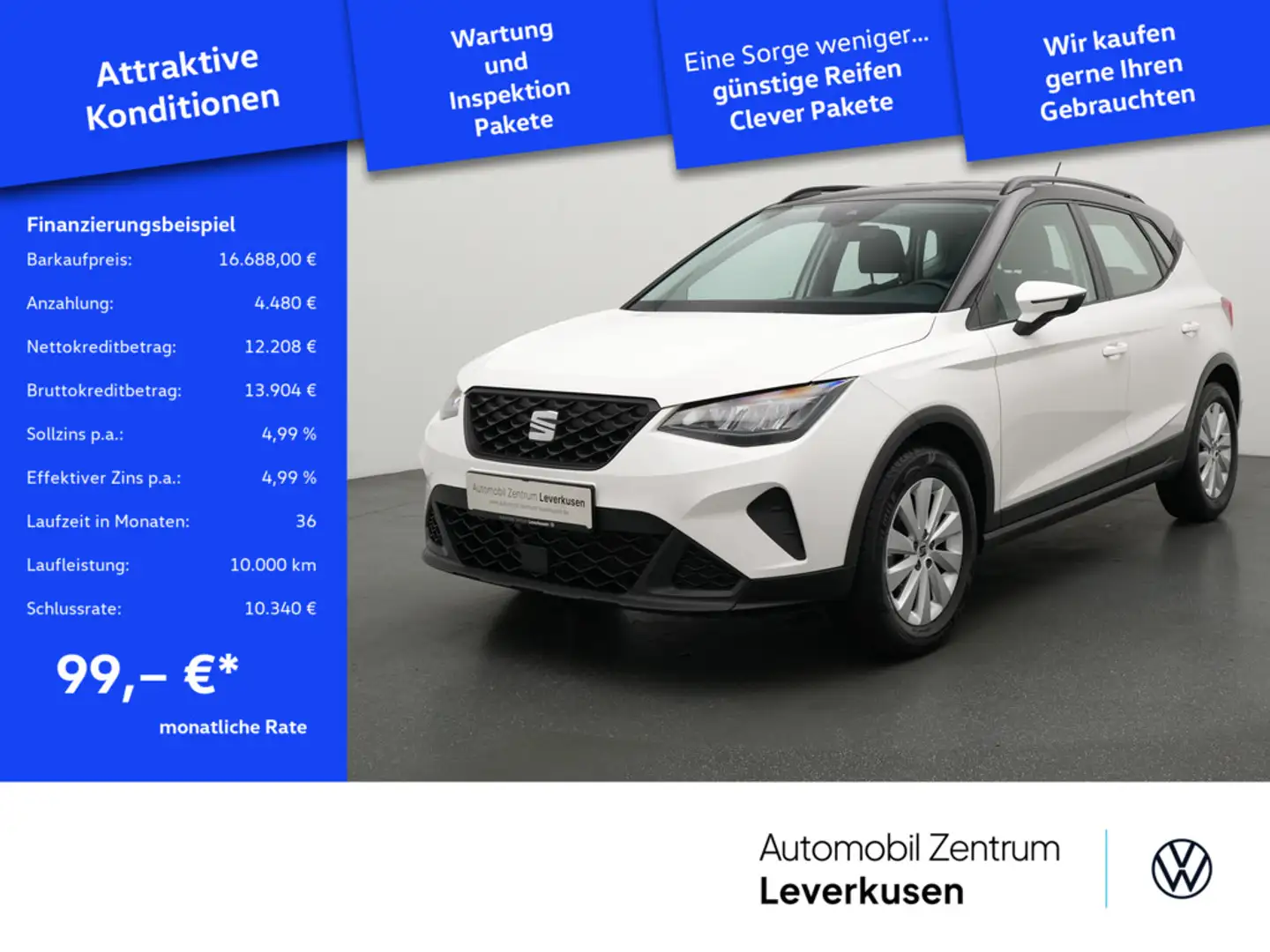 SEAT Arona Style NAVI VIRT ACC CARPLAY LED SHZ PDC Weiß - 1