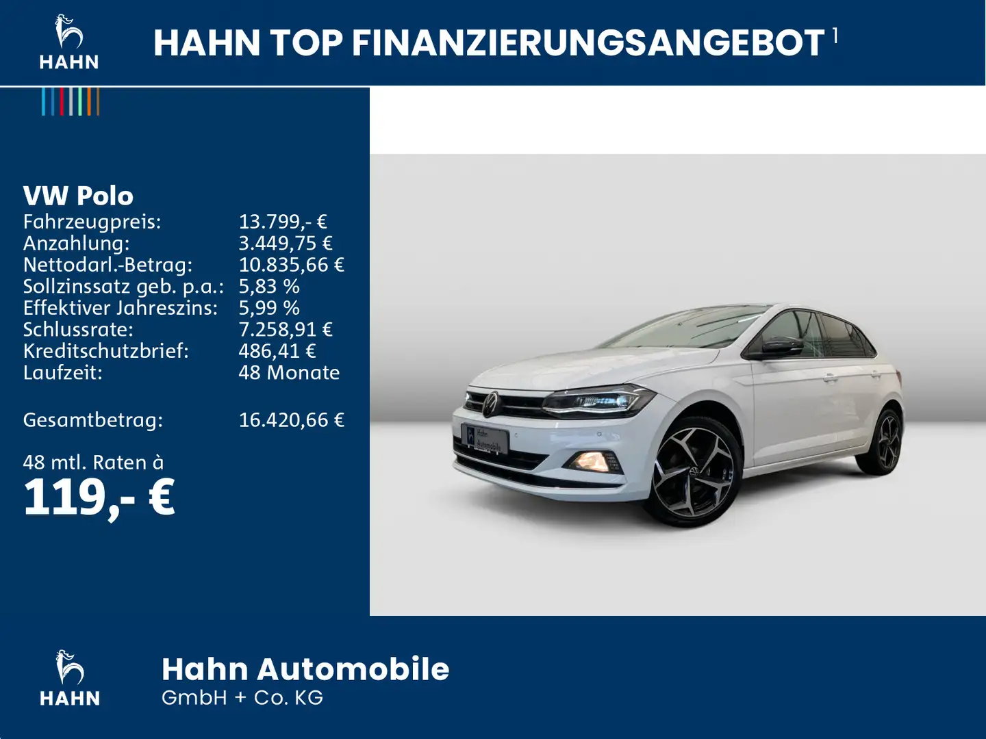 Volkswagen Polo 1.0 TSI Highline LED App-Connect Klima Blanc - 2