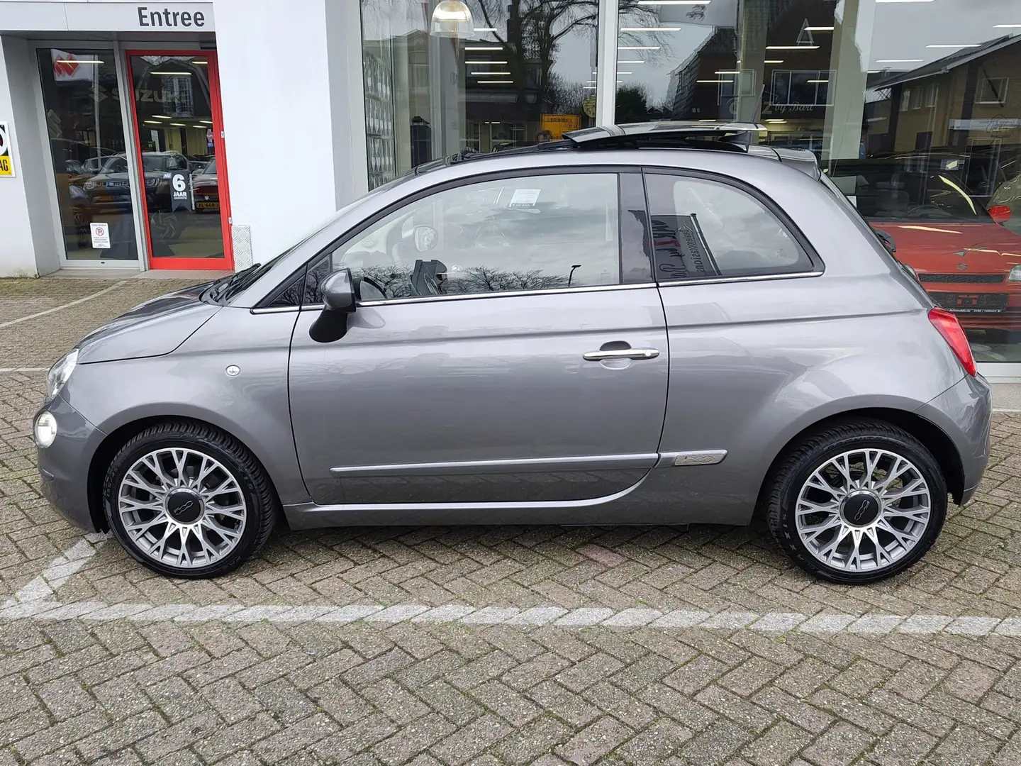 Fiat 500 0.9 TWINAIR TURBO LOUNGE AUTOMAAT Open dak | Navi Grau - 2