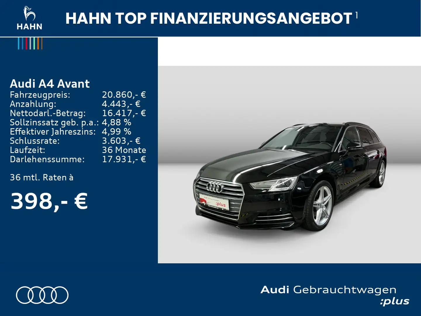Audi A4 1.4 TFSI S line AHK Einparkh Sitzh Navi Zwart - 2