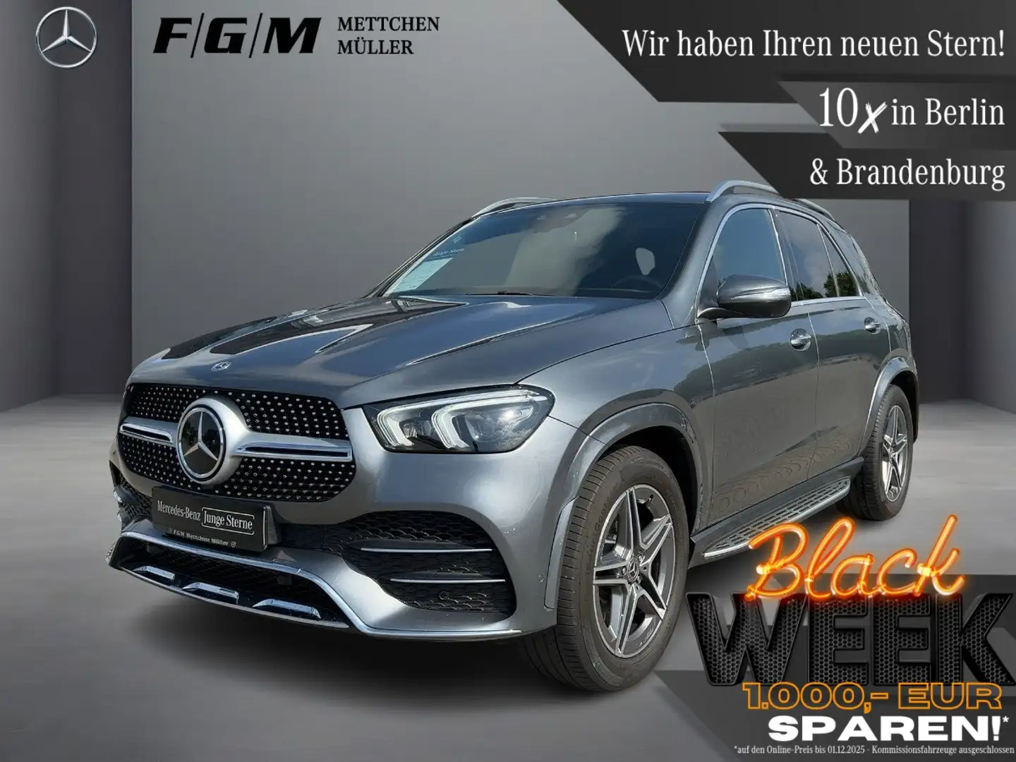 Mercedes-Benz GLE 300 d 4M AMG Line KeyGo|MBeam|TWA|360|AHK Gris - 1