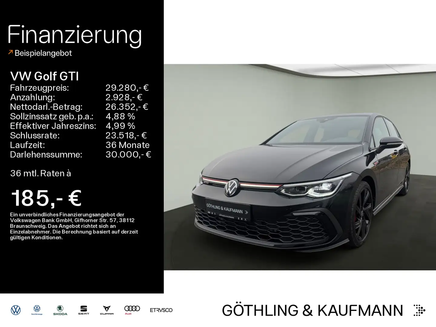Volkswagen Golf GTI 2.0 TSI DSG*LED*Navi*PDC*ACC*Climatroni Black - 1