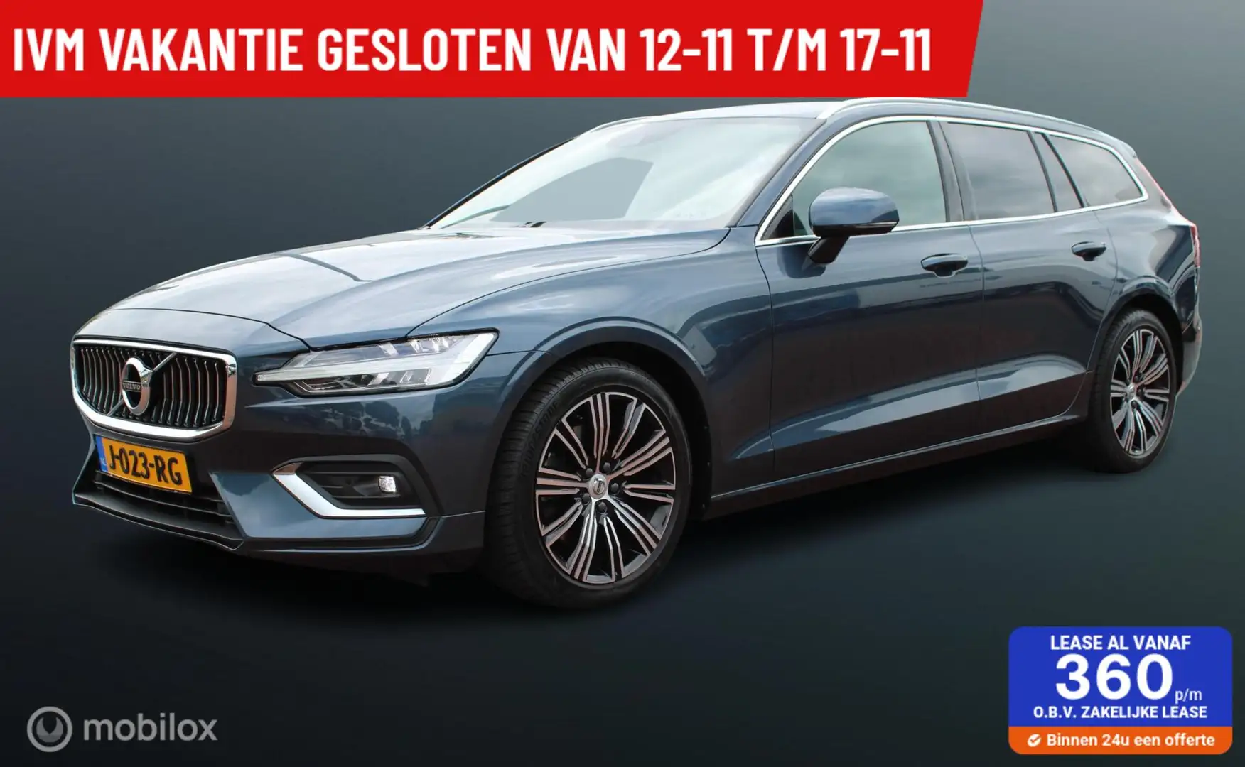 Volvo V60 2.0 B4 Inscription 200 pk, Leer, Memory, stoel + s Blauw - 1