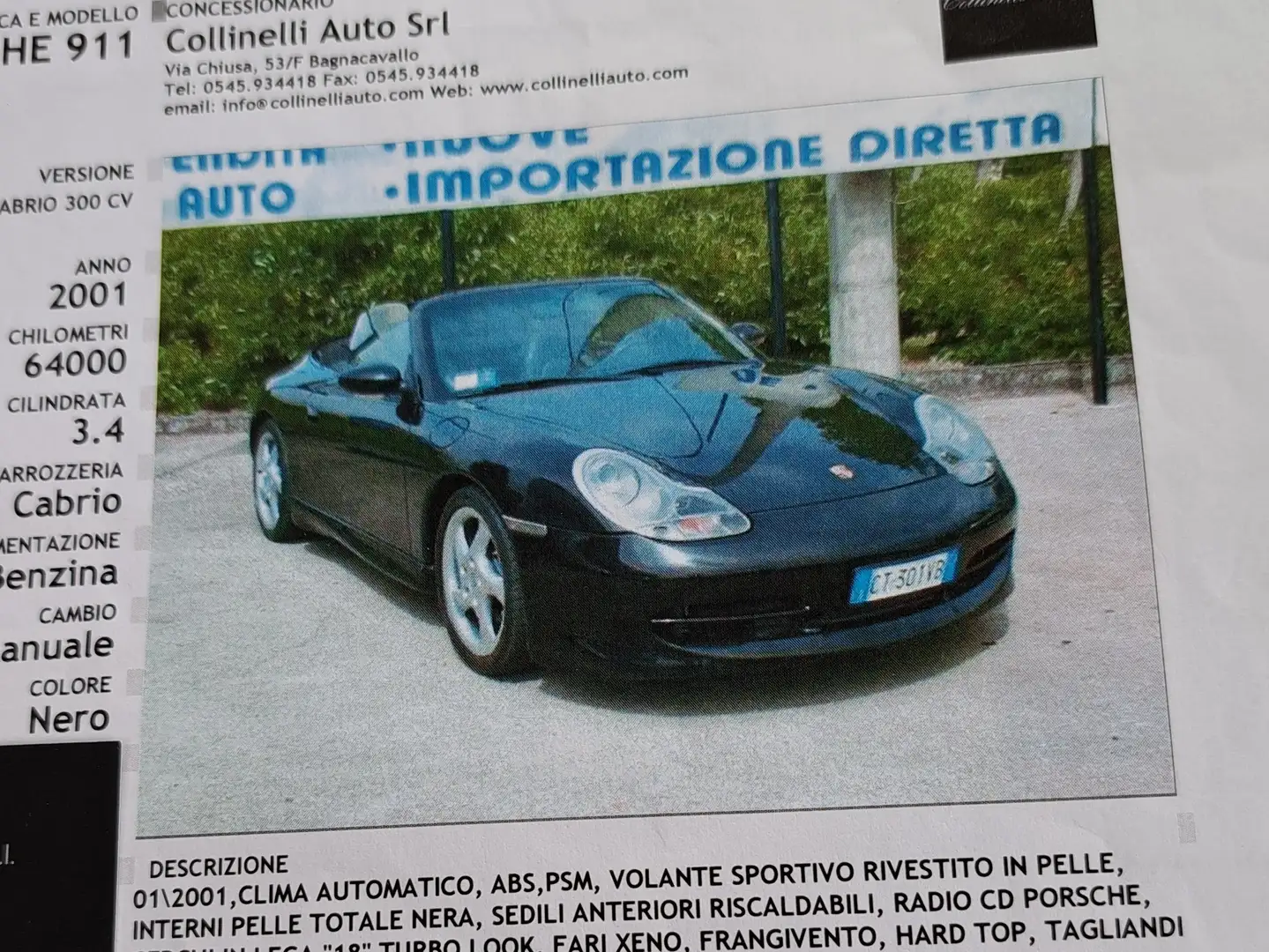 Porsche 911 911 Cabrio 3.4 Carrera Nero - 1