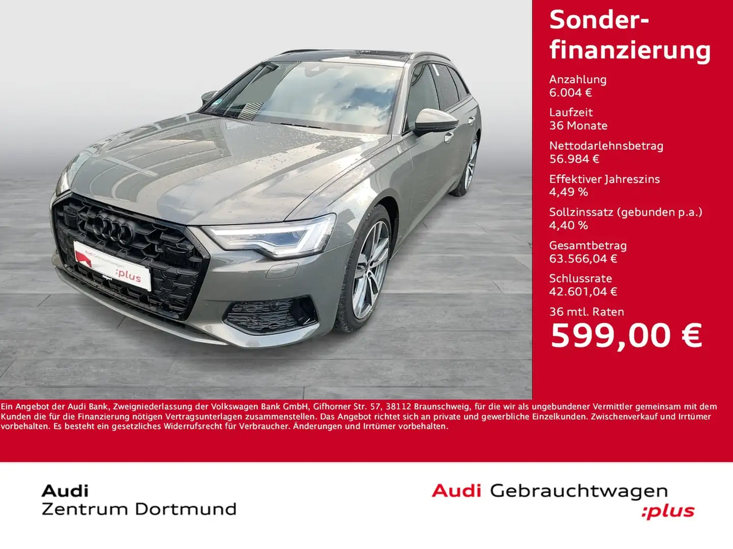 Audi A6 Avant 55 quattro S LINE BLACKPAK PANO AHK 19Z Grau - 1