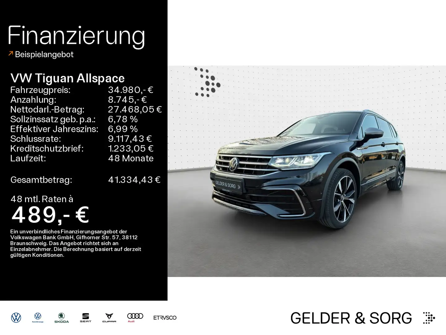 Volkswagen Tiguan Allspace R-Line 2.0 TDI 4M|Matrix|H&K|AHK Schwarz - 1