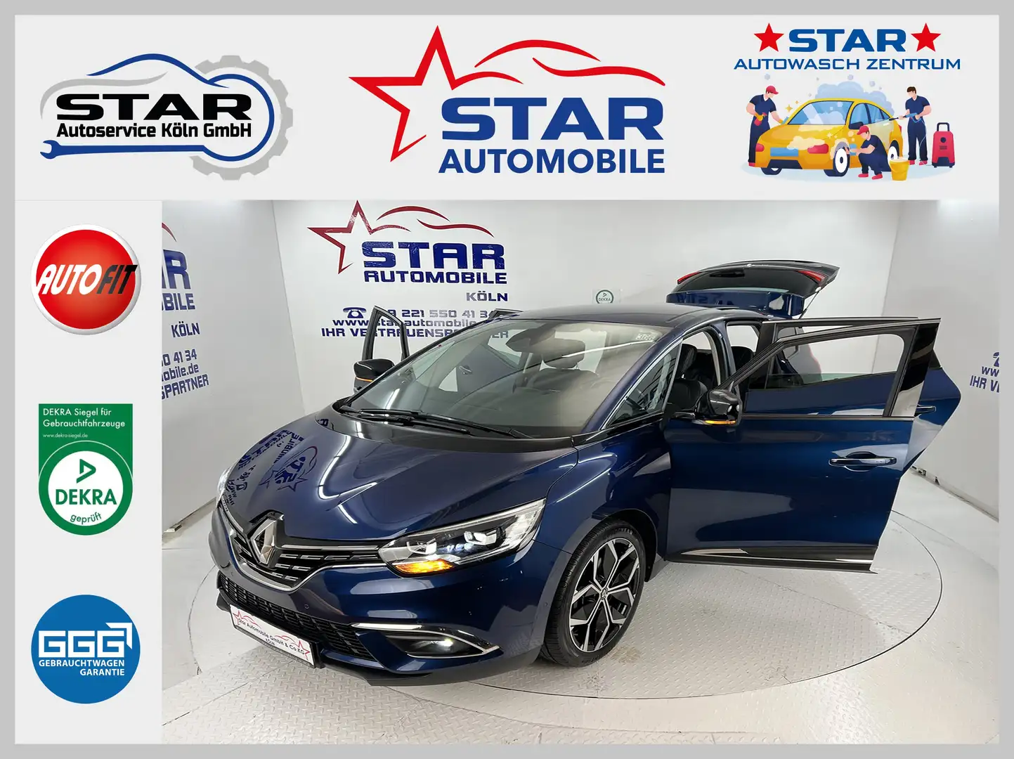 Renault Grand Scenic Intens*1,3-116kW*Family-Paket*NAVI*TEMP*SITZH*EU6d Blau - 1