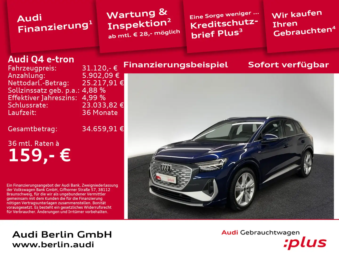 Audi Q4 e-tron Q4 40 e-tron MATRIX RFK VIRTUAL DAB SITZHZG Blau - 1