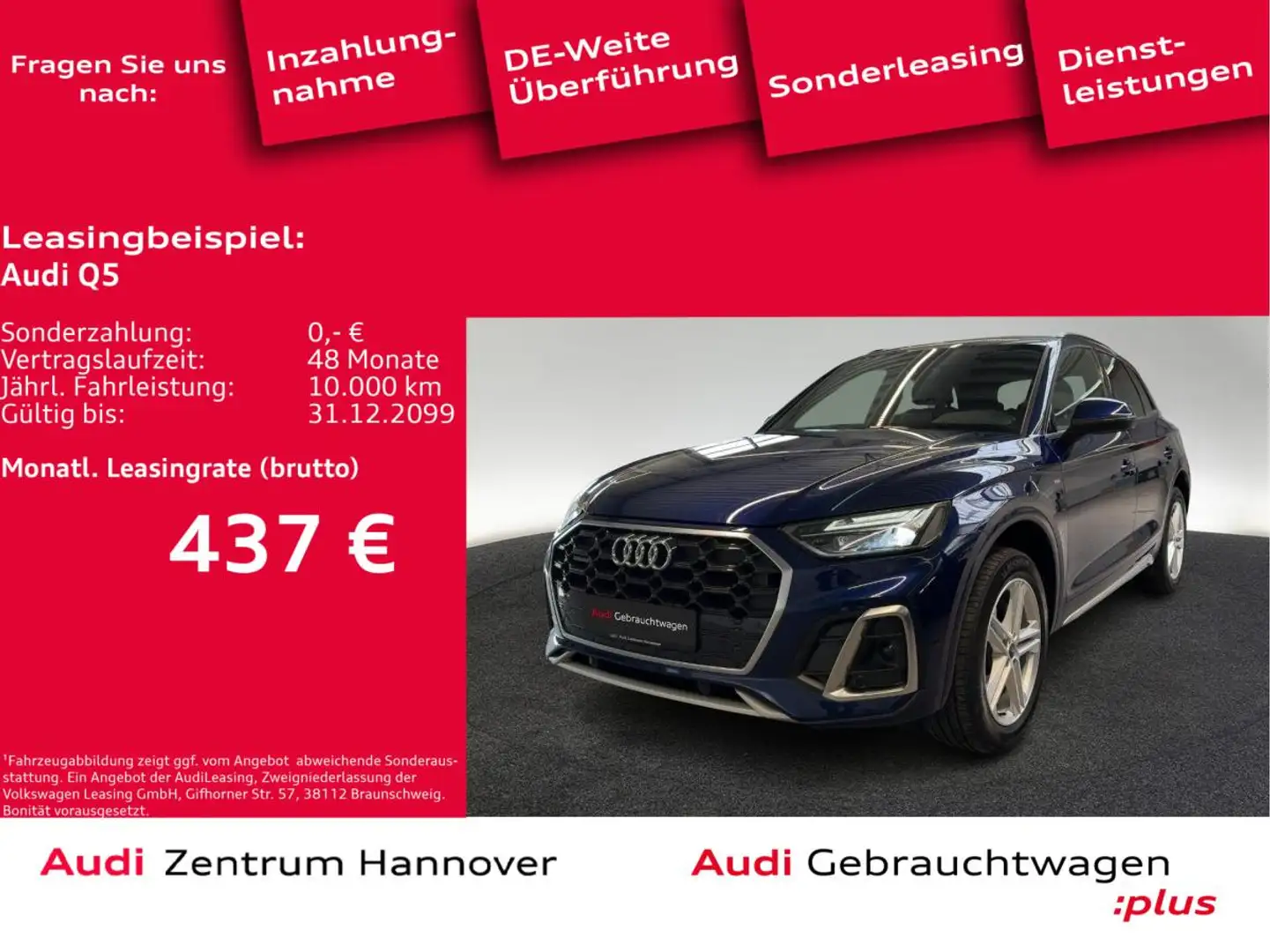 Audi Q5 S line 40 TDI quattro AHK Kamera LED virtual Navi Blau - 1