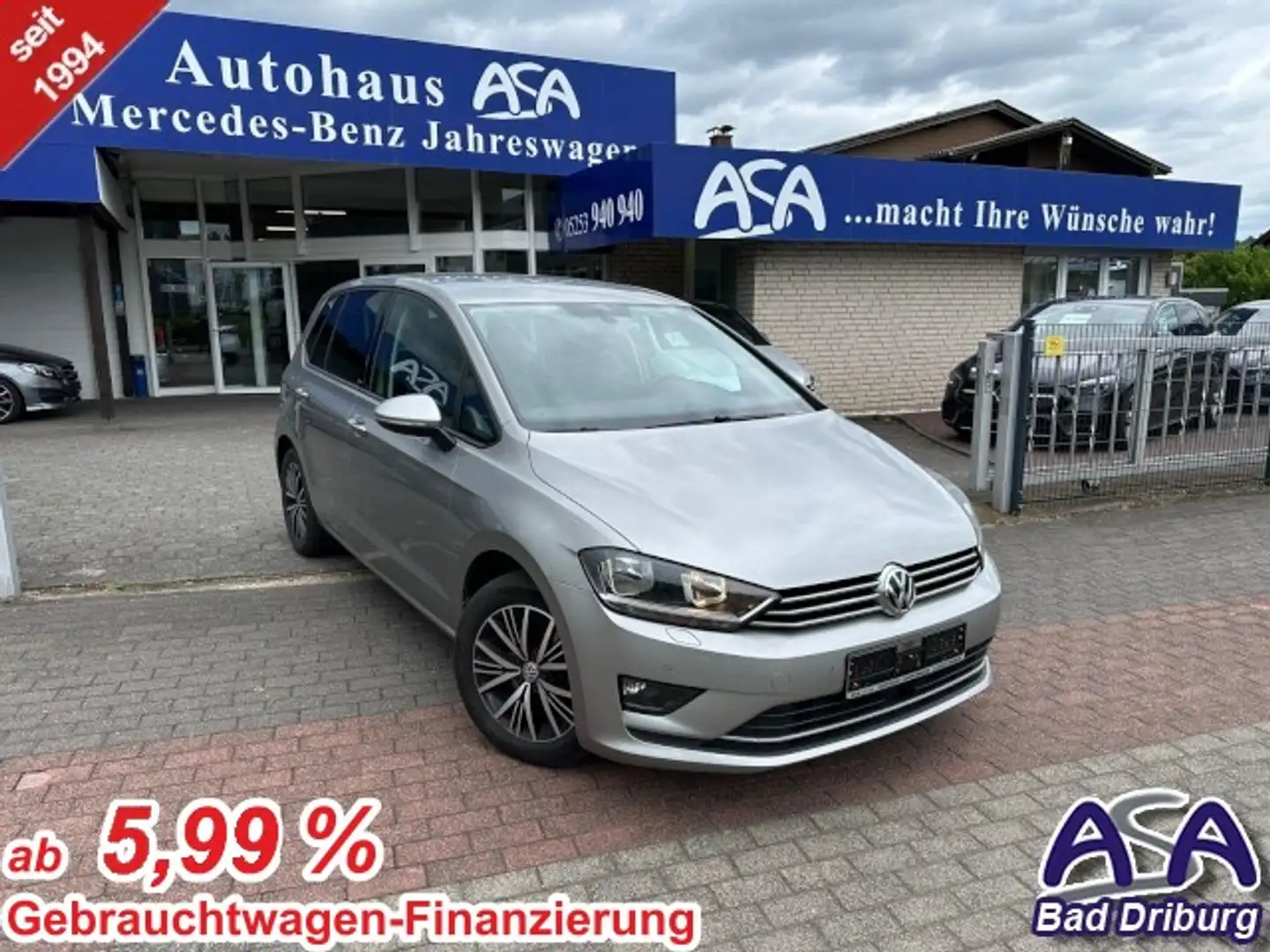 Volkswagen Golf VII Sportsvan 1.6 TDI Allstar+AHK+Scheckheft+Top Z Plateado - 1