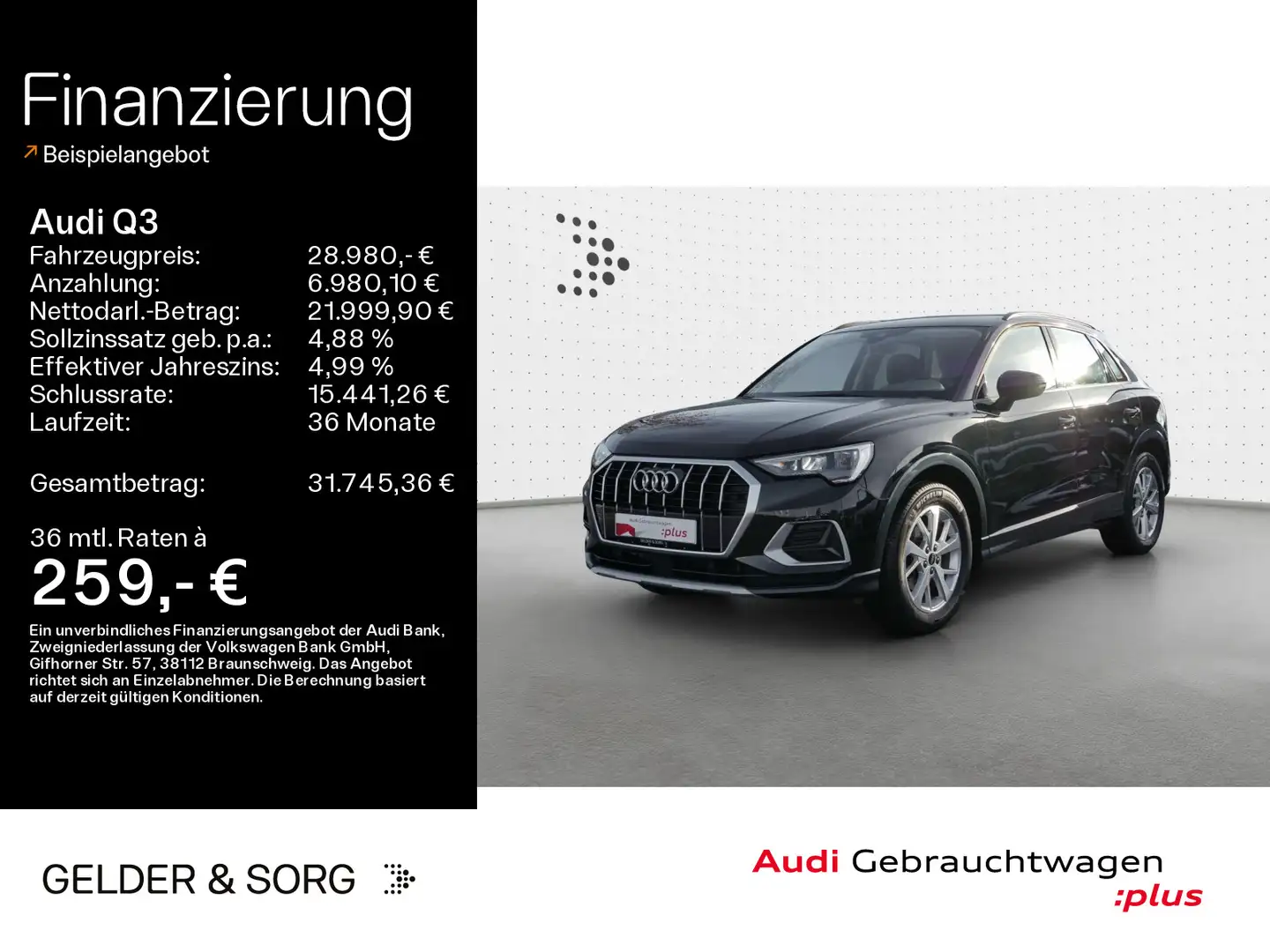 Audi Q3 35 TFSI advanced Navi*Sound*Virtual*Leder*LED Schwarz - 1