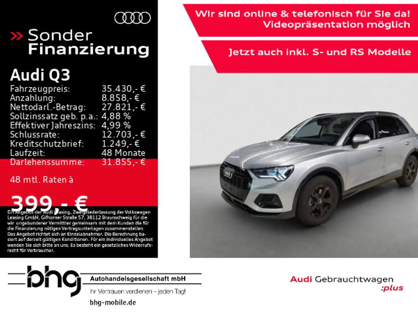 Audi Q3 35 TFSI Virtual AHK Keyless GRA el.Heck LED Argent - 1