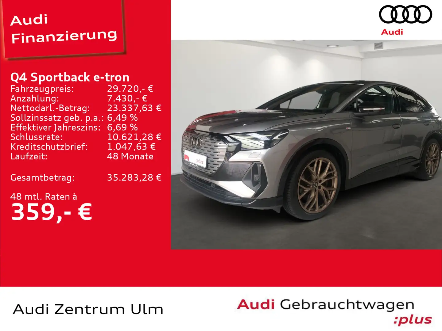 Audi Q4 e-tron Q4 Sportback 50 e-tron qu S-Line edition one 21" Grau - 1