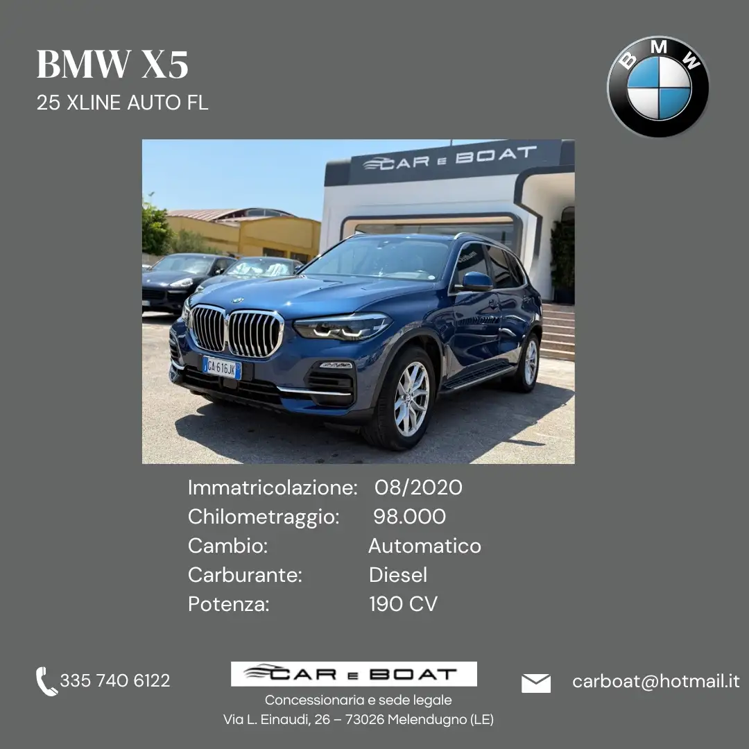 BMW X5 25 xline auto FL Bleu - 1
