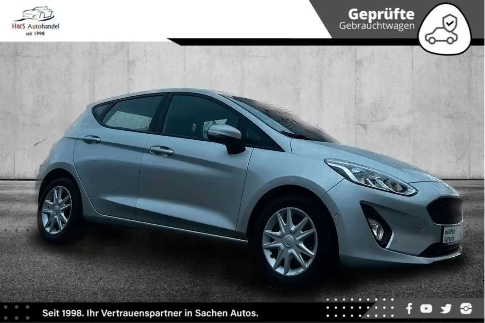 Ford Fiesta 1.H NAVI BLUET TEMP APPLE CARPLAY KAM PDC Silber - 1