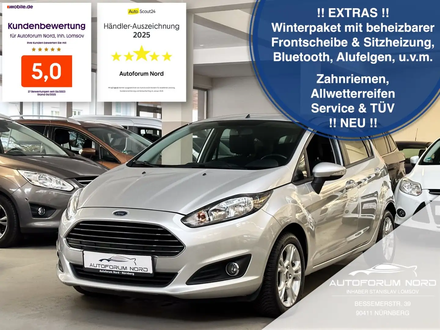 Ford Fiesta SYNC *NEU ZAHNRIEMEN+REIFEN+SERVICE* Silber - 1
