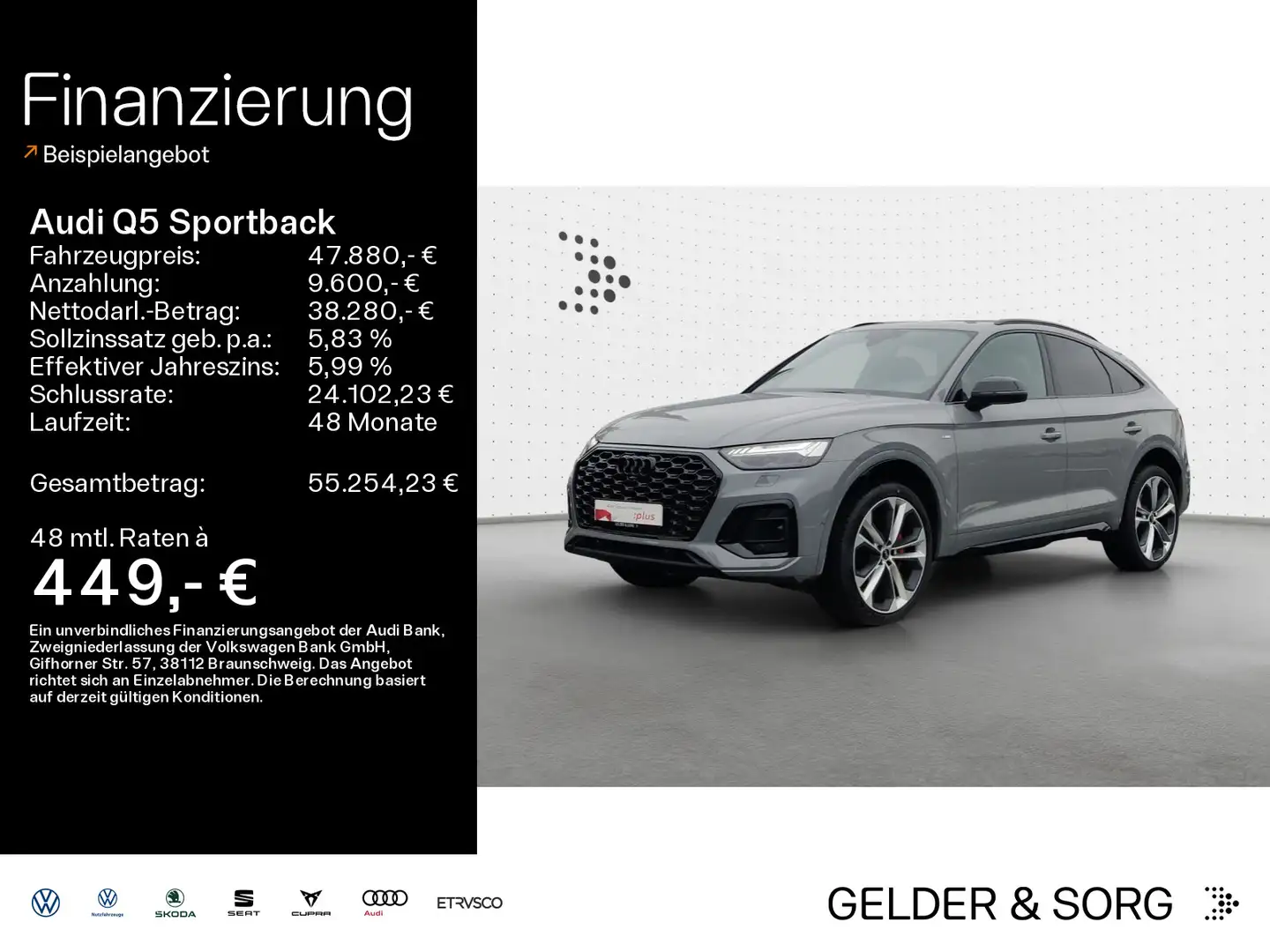 Audi Q5 50 TDI S line qu Magnetic*AHK*Matri Grijs - 1