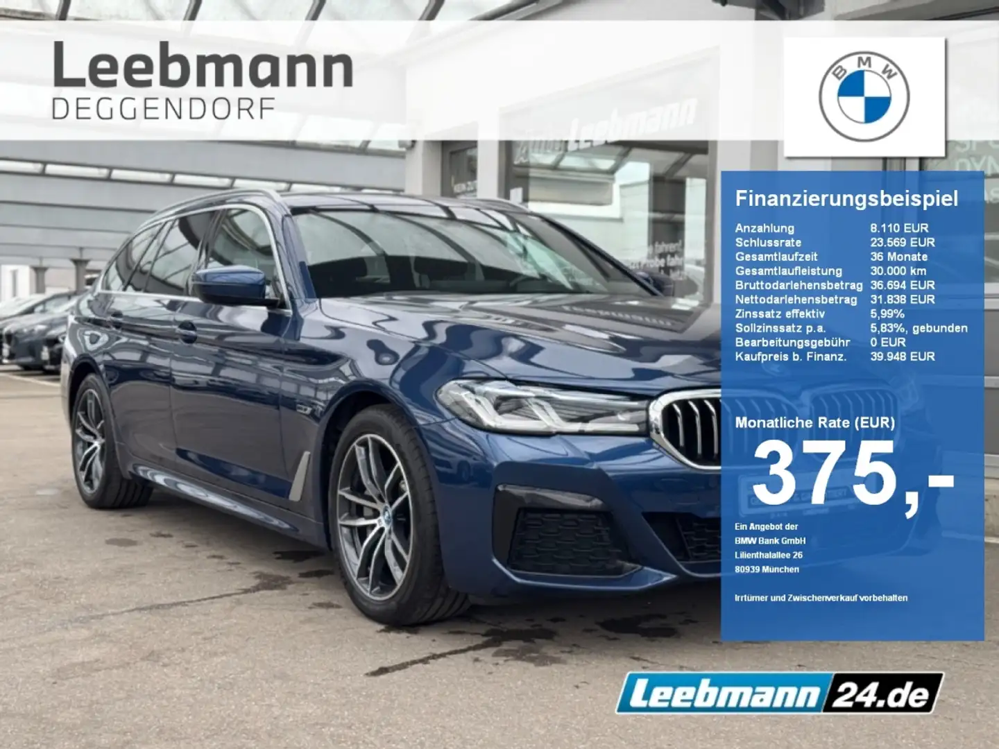 BMW 530 e xDrive Touring M-Sport AHK 2 JAHRE GARANTIE plava - 1