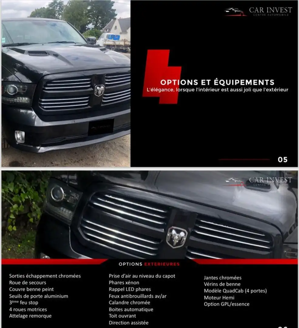 Dodge RAM 1500 sport gaz-essence tva recuperable en 4 places Negro - 2