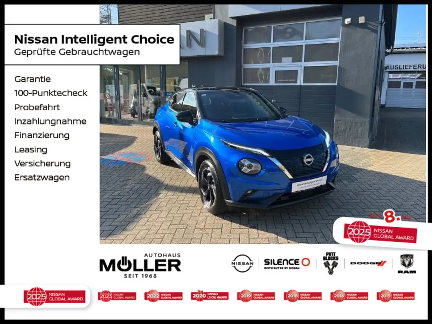 Nissan Juke 1.6 Hybrid Tekna Navi BOSE AVM-Kamera SH BF Blau - 1