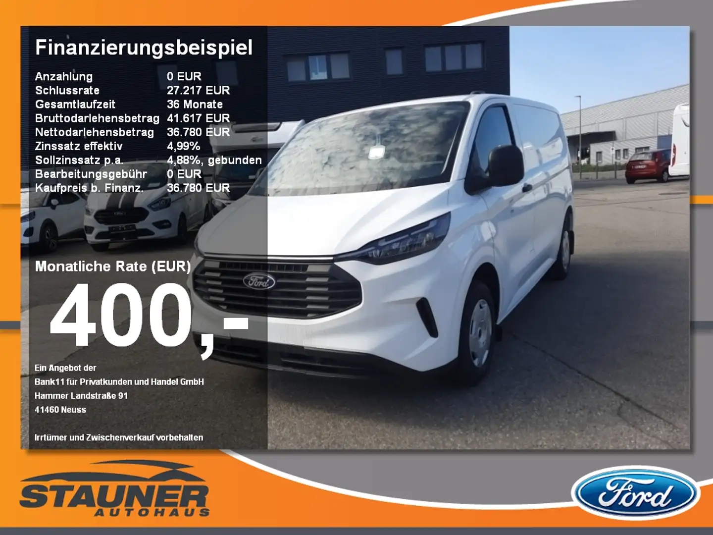 Ford Transit Custom Trend 300L1 Neues Modell RFK Weiß - 1
