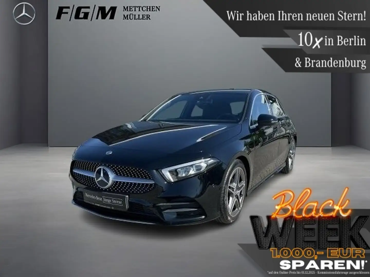 Mercedes-Benz A 180 AMG Line TWA|Sitzhz|Kam|Keyless|LED|Navi Zwart - 1