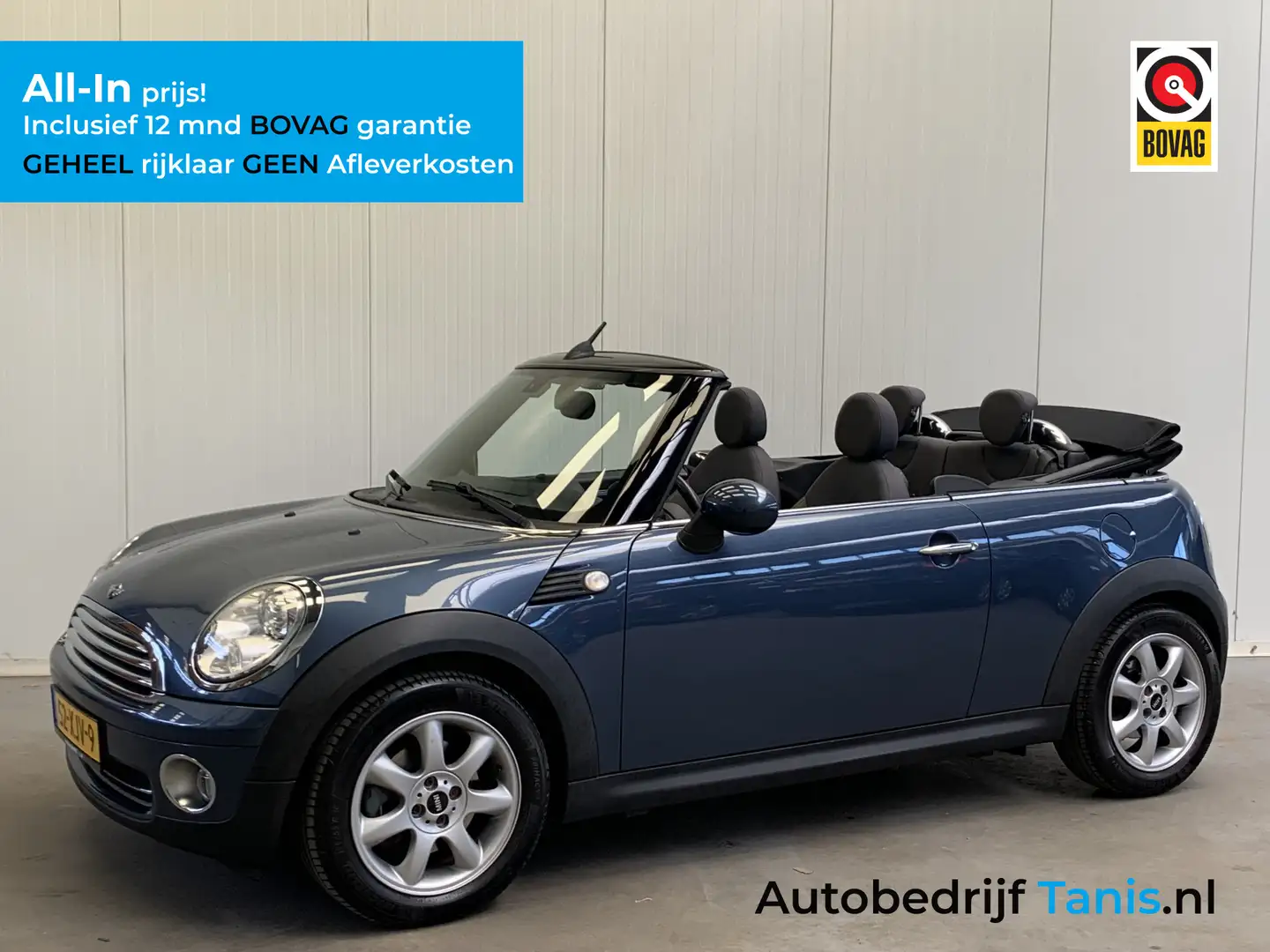 MINI Cooper Cabrio Mini 1.6 Chili AIRCO/ECC-PDC-LEDER-LMV Blauw - 1