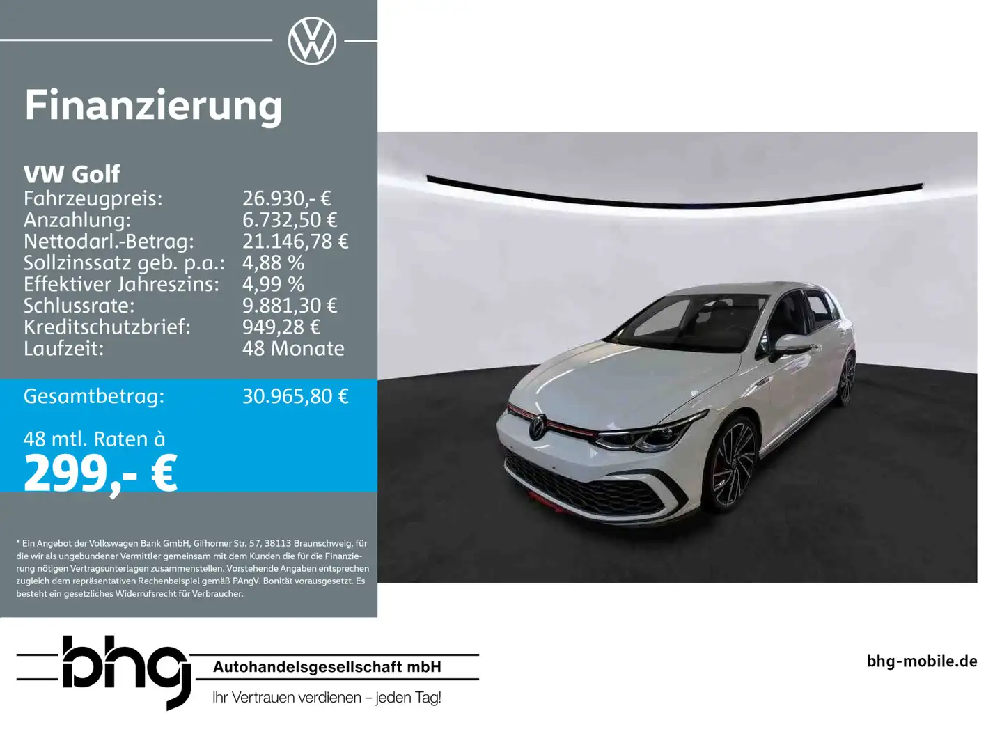 Volkswagen Golf GTI Golf 2.0 TSI OPF GTI Weiß - 1