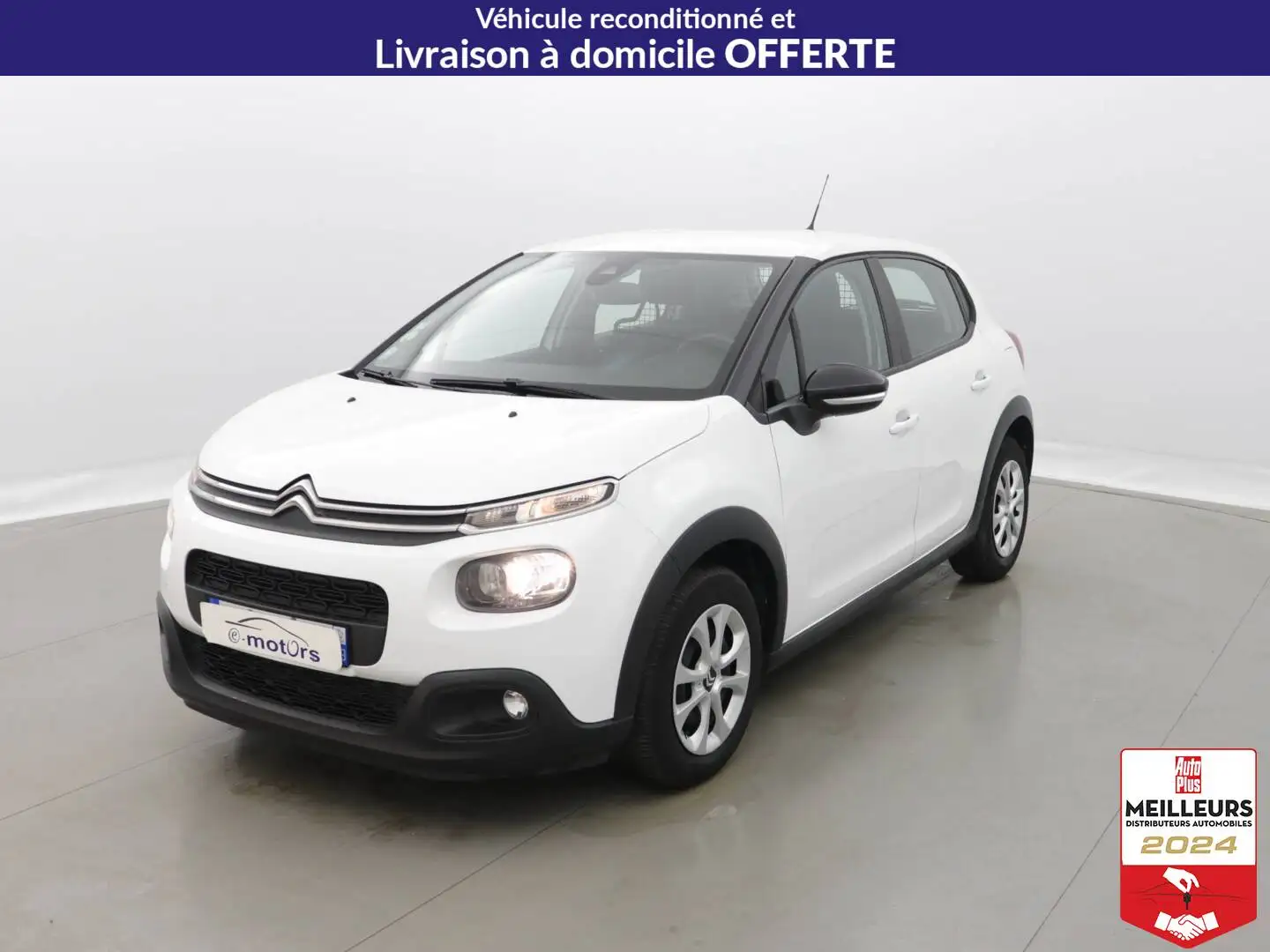 Citroen C3 C3 Société BlueHDI 100 Feel NAV +PDC AR Blanc - 1