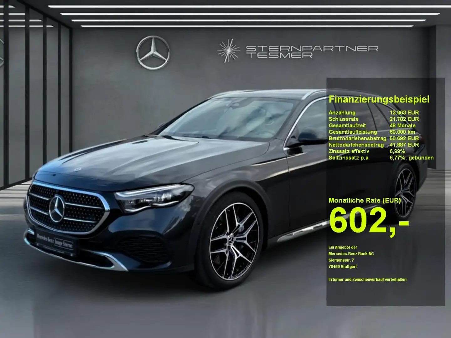 Mercedes-Benz E 300 de 4M All Terrain Panor. AHK Burm4D Sitzkl Grau - 1