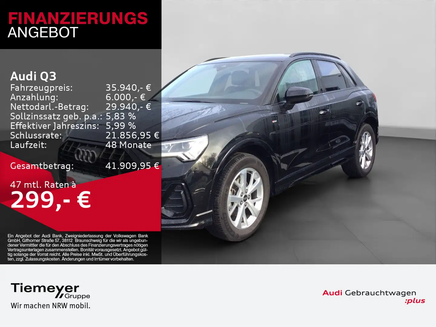 Audi Q3 35 TFSI S LINE NAVI+ 360° VIRTUAL + PRIVACY Schwarz - 1