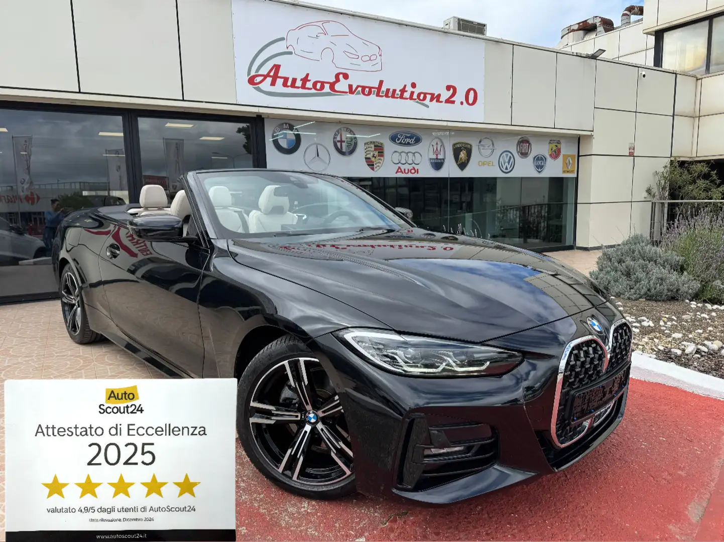 BMW 420 420d Cabrio mhev 48V Msport auto Nero - 1