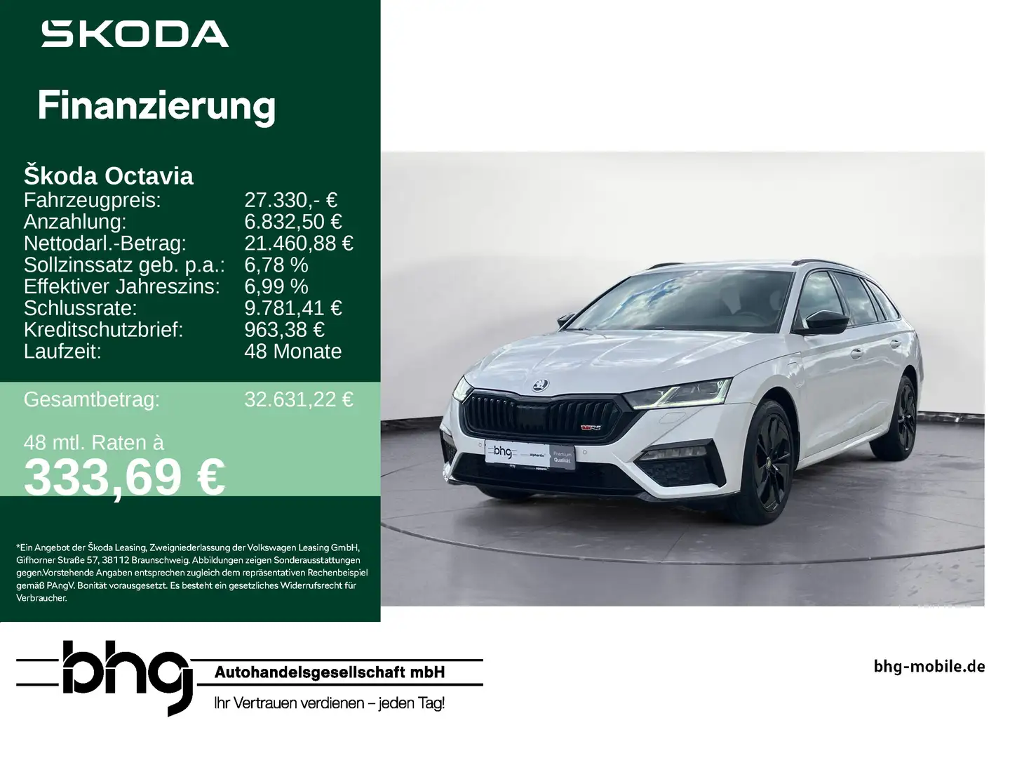Skoda Octavia Combi 1.4 TSI iV DSG RS Blanc - 1