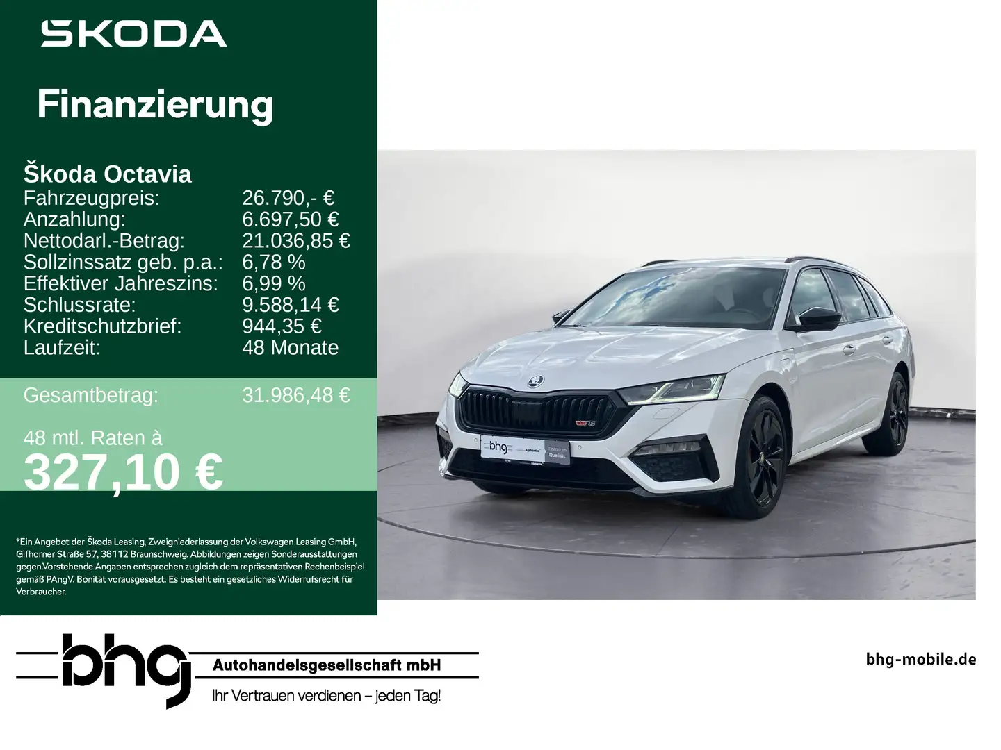 Skoda Octavia Combi 1.4 TSI iV DSG RS Weiß - 1