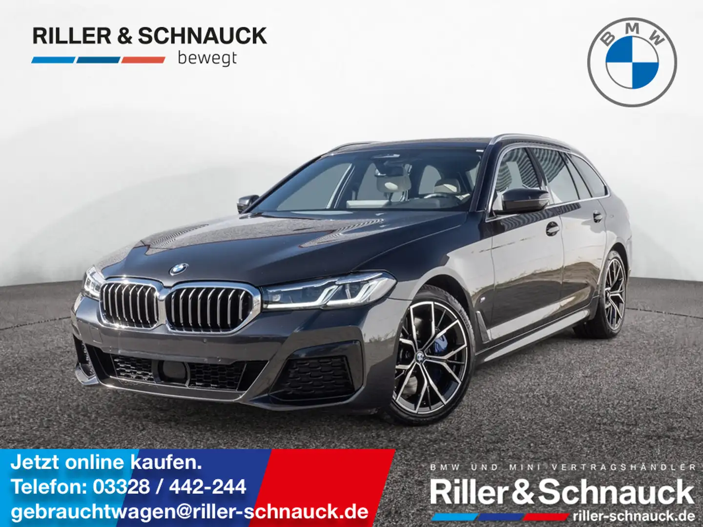BMW 530 d Touring M-Sport H/K NAVI AHK ACC PANO Gris - 1