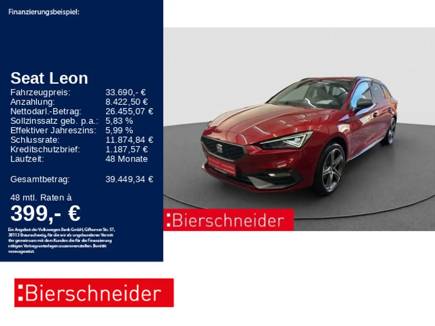 SEAT Leon Sportstourer 1.5 eTSI DSG FR PLUS AHK BEATS Rot - 1