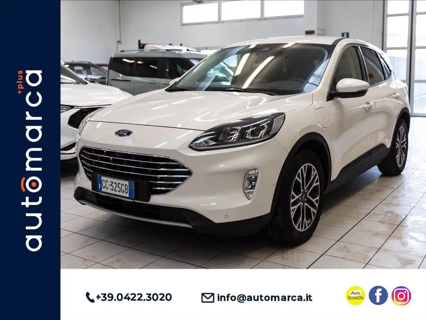 Ford Kuga 2.5 phev Titanium 2wd 225cv e-shifter Bianco - 1