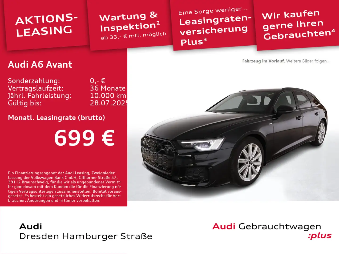 Audi A6 Design S line 50 TDI quattro AHZV Pano Schwarz - 1