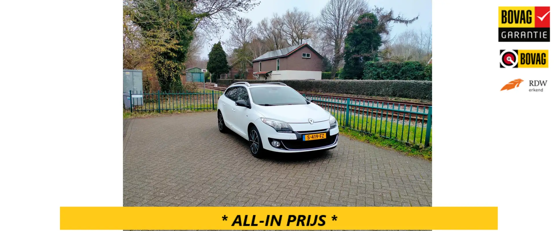 Renault Megane Estate 1.2 TCe Bose Cruise pdc panoramadak trekhaa Weiß - 1