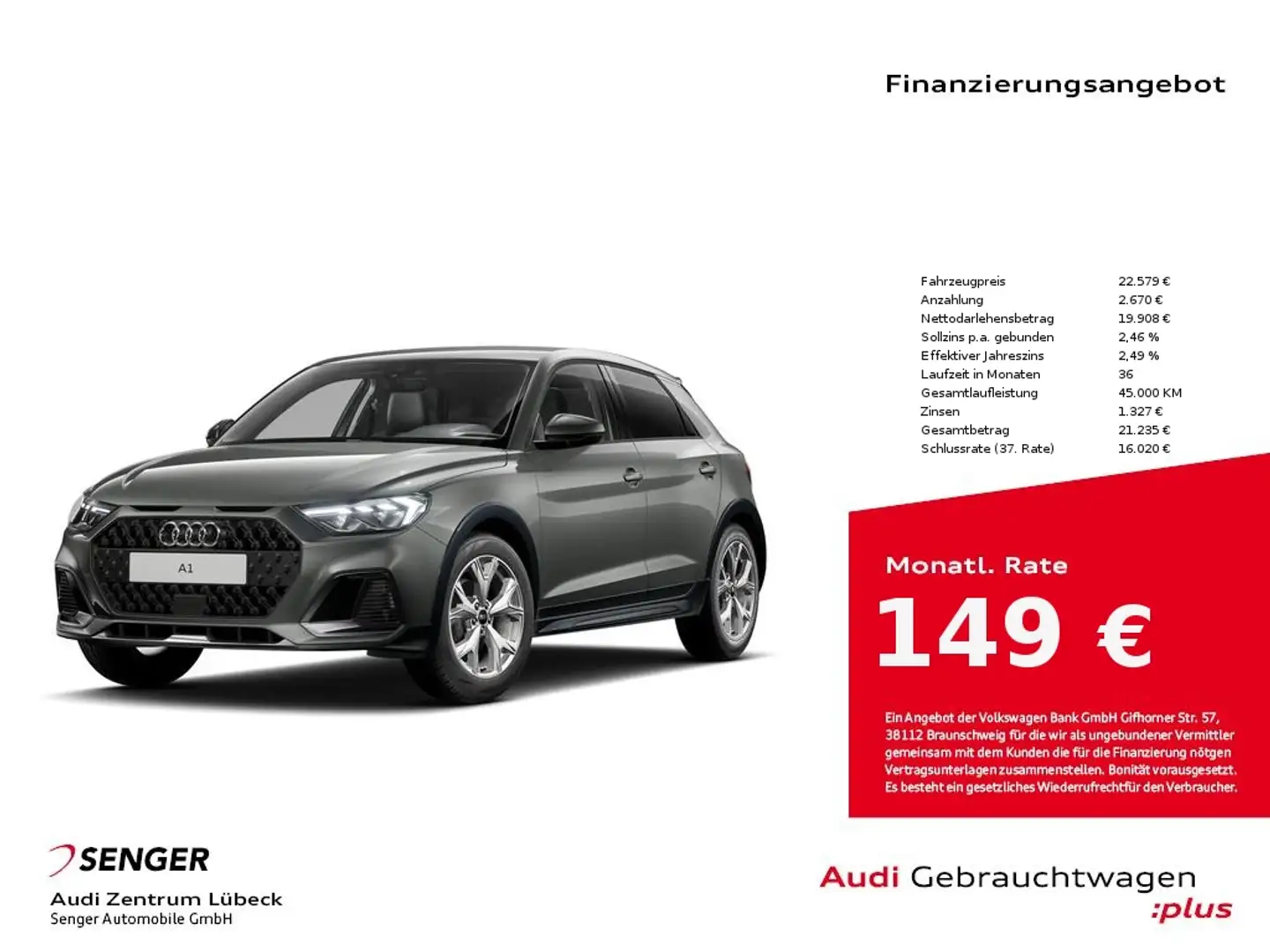 Audi A1 allstreet 30 TFSI Digitales Cockpit Navi Grau - 1