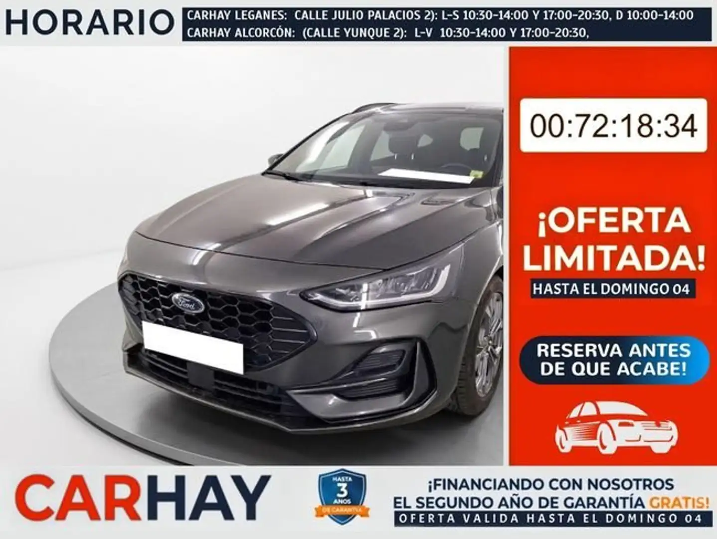 Ford Focus 1.0 Ecoboost MHEV 92kW ST-Line SB Gris - 1